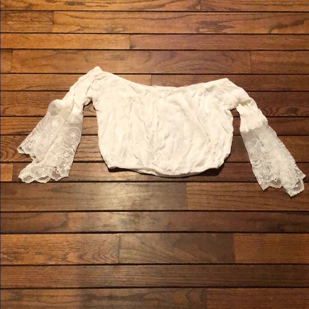 Off the shoulder white crop top